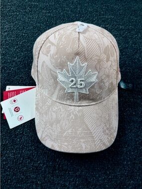 lululemon athletica Beige Canada Baseball Cap with Floral Jacquard